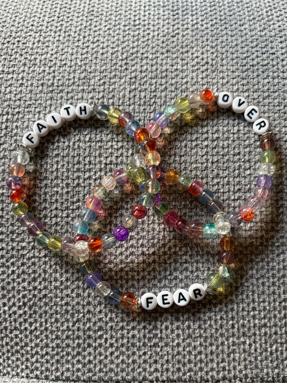 {Handmade} 'Faith Over Fear' Multicolor Bracelet Set